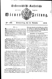 Wiener Zeitung 18131118 Seite: 1