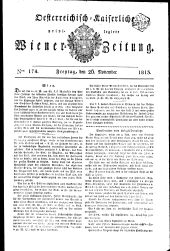Wiener Zeitung 18131126 Seite: 1