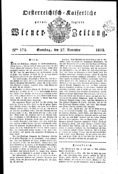 Wiener Zeitung 18131127 Seite: 1
