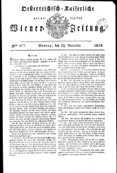 Wiener Zeitung 18131129 Seite: 1