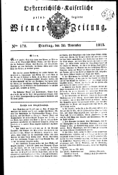 Wiener Zeitung 18131130 Seite: 1