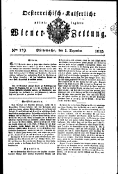 Wiener Zeitung 18131201 Seite: 1