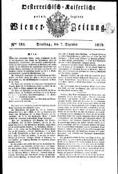 Wiener Zeitung 18131207 Seite: 1