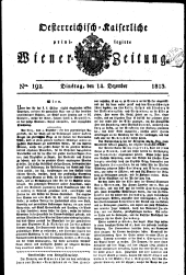 Wiener Zeitung 18131214 Seite: 1