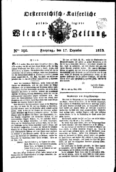 Wiener Zeitung 18131217 Seite: 1