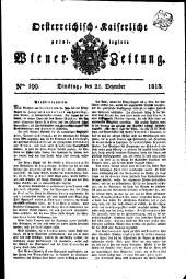 Wiener Zeitung 18131221 Seite: 1