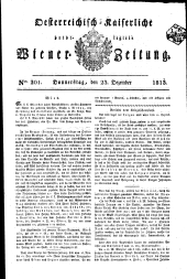 Wiener Zeitung 18131223 Seite: 1