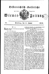 Wiener Zeitung 18140111 Seite: 1