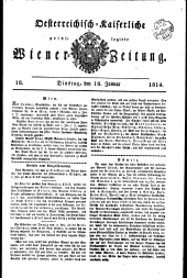 Wiener Zeitung 18140118 Seite: 1