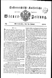 Wiener Zeitung 18140119 Seite: 1