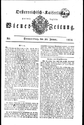 Wiener Zeitung 18140120 Seite: 1