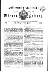 Wiener Zeitung 18140125 Seite: 1