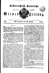 Wiener Zeitung 18140126 Seite: 1