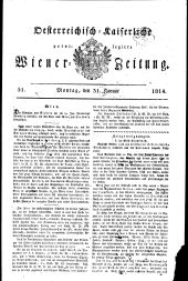 Wiener Zeitung 18140131 Seite: 1