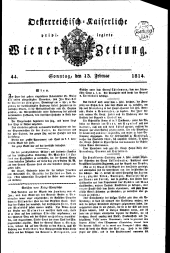 Wiener Zeitung 18140213 Seite: 1