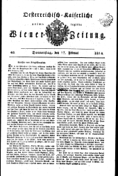 Wiener Zeitung 18140217 Seite: 1