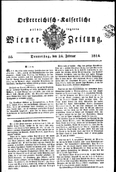 Wiener Zeitung 18140224 Seite: 1