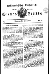 Wiener Zeitung 18140228 Seite: 1