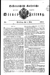 Wiener Zeitung 18140301 Seite: 1