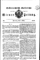 Wiener Zeitung 18140304 Seite: 1