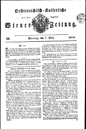 Wiener Zeitung 18140307 Seite: 1