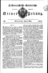 Wiener Zeitung 18140309 Seite: 1