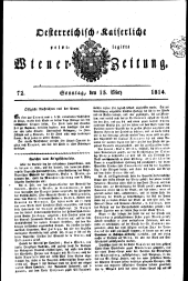 Wiener Zeitung 18140313 Seite: 1