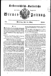 Wiener Zeitung 18140314 Seite: 1