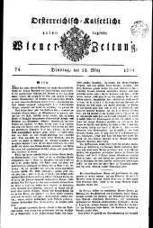 Wiener Zeitung 18140315 Seite: 1