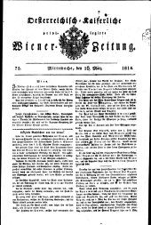 Wiener Zeitung 18140316 Seite: 1