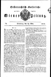 Wiener Zeitung 18140319 Seite: 1