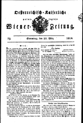 Wiener Zeitung 18140320 Seite: 1