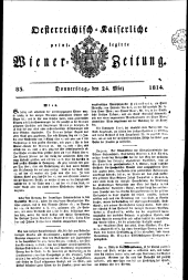 Wiener Zeitung 18140324 Seite: 1