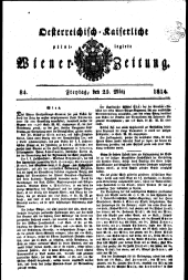 Wiener Zeitung 18140325 Seite: 1