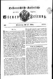 Wiener Zeitung 18140327 Seite: 1