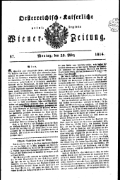 Wiener Zeitung 18140328 Seite: 1