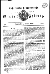 Wiener Zeitung 18140331 Seite: 1