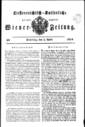 Wiener Zeitung 18140405 Seite: 1