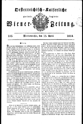 Wiener Zeitung 18140413 Seite: 1