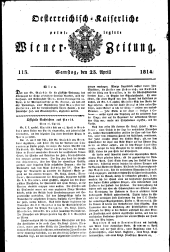 Wiener Zeitung 18140423 Seite: 1