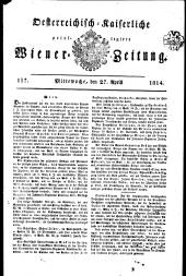 Wiener Zeitung 18140427 Seite: 1