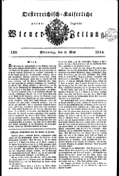 Wiener Zeitung 18140508 Seite: 1