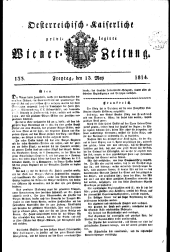 Wiener Zeitung 18140513 Seite: 1