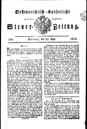 Wiener Zeitung 18140521 Seite: 1