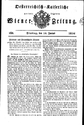 Wiener Zeitung 18140614 Seite: 1