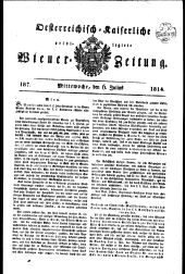 Wiener Zeitung 18140706 Seite: 1