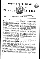 Wiener Zeitung 18140707 Seite: 1