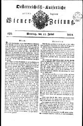 Wiener Zeitung 18140711 Seite: 1