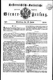 Wiener Zeitung 18140716 Seite: 1