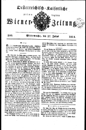 Wiener Zeitung 18140727 Seite: 1